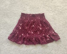 Gymboree sz 6 Autumn Skort Flowers Maroon Pink Girls picture