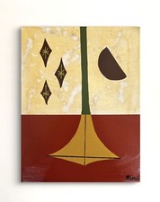  Original Abstract Mid Century Modern Style Artwork Geometric Painting Canvas picture