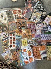 Halloween Scrapbooking & Misc Craft Lot Stickers Vintage Treat Bags More picture