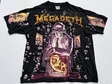 Vintage 1991 Megadeth Rust In Peace Brockum All Over Print T Shirt XL USA picture