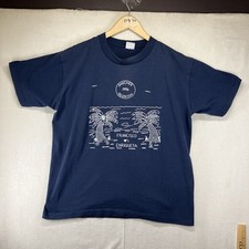 VTG 1996 Faded Navy Blue Single Stitch T-Shirt Mens Large Made in USA Thin 50/50 picture