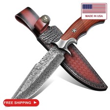 Purple Dragon Hand Forged Fixed Blade Knife with Leather Sheath picture