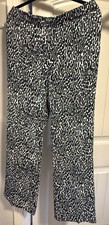Chico's Wide Leg Pant Black White Side Pockets Size 1.5 US 10 NWT picture