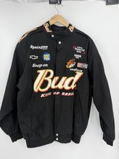 Jeff Hamilton Racing Budweiser NASCAR Winston Cup Jacket XL Black Embroidered picture