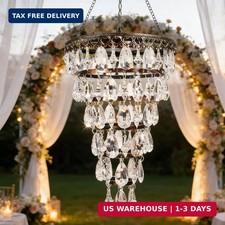 Solar Hanging Crystal Chandelier Outdoor Waterproof Garden Light | Acrylic Beads picture