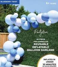 PartyAire 18 Foot Reusable PVC Balloon Arch, 28 pc Blueberry Twist picture