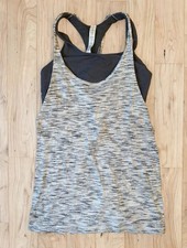 NWT lululemon Twist and Toil 2-in-1 Bra Tank Gray Black Women's 4 LW1BCBS picture