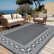 8x10 ft Patio Rug Plastic Straw Waterproof Reversible Carpet Outdoor RV Camping picture