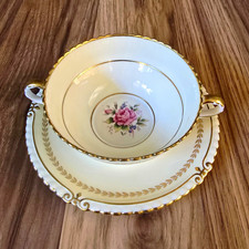 RARE Vintage 1939 Aynsley Princeton Soup Cup and Saucer Pattern 7872 picture