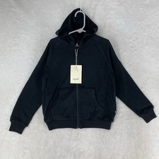 Kyte Kids Hoodie Sz 7 Black Bamboo Viscose Full Zip Fleece Lined Hooded NEW $47 picture