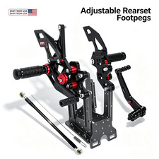 For Suzuki GSXR Rearset Foot Pegs Footrests Fully Adjustable Foot Boards Black picture