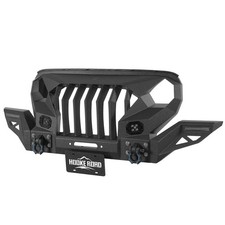 Fit 18-26 Jeep Wrangler JL Gladiator JT Madmax Grill Winch Front Bumper w/ Wings picture