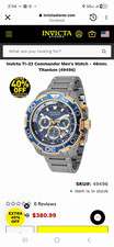 Invicta TI-22 Commander Men’s Chronograph Quartz Tachymeter 48mm Blue/Gold picture