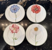 4 Villeroy and Boch FLORA Salad Plates Rose Daisy Cornflower Poppy 8.5” picture