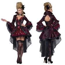 Halloween Vampire Witch Womens Sexy Court Party Queen Long Dress Cosplay Costume picture