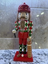 14” Golf Themed Wooden Nutcracker Christmas Decoration and Club. picture