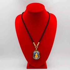Necklace Phra LP Ruay Pendant Gold Micron Plated Case Thai Buddha Amulet picture
