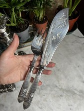 Antique Victorian Silver Plated Serving Fish Set picture