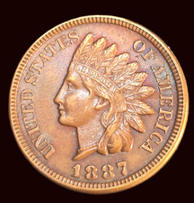 1887 Indian Head Cent - Lightly Circulated, Flashy -  picture
