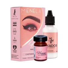 Lot of 3, Menela Professional Henna Eyebrow Kits - Light Brown Expires 02/28 NEW picture