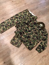 Vintage SafTbak Jacket Pants Set Woodland Army Duck Camo Coat sz M (Pants 28 ) picture