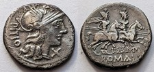 Roman Republic L Sempronius Pitio Silver Denarius 148 BC Dioscuri Crawford 216/1 picture