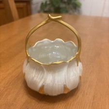 Antique P.A.L.T Czechoslovakia White/ Gold Lusterware Candy/Trinket Dish #353.2 picture