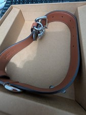 Coach LARGE  Dog Collar Khaki Saddle Signature PVC New in Box picture