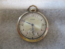 WALTHAM 21J POCKET WATCH 12s COLONIAL RIVERSIDE GRADE 221  10K GF 1937-RUNS GOOD picture