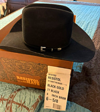 Resistol 20X Black Gold Black Western Cowboy Hat 6 5/8, 4