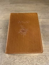Vintage LL BEAN TRAVELERS ATLAS GENUINE FRENCH CALF RARE GOLD LEAF 1998 picture
