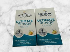 FOR 2 Nordic Naturals Ultimate Omega 180 Soft Gels Each Exp2027+ 1280mg Lemon picture