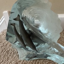 Making Big Waves AP 40 Lucite Sculpture Wyland  Published In 2000 picture