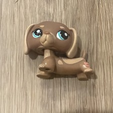 Littlest Pet Shop LPS Authentic #1751 Dachshund Brown Puppy Dog Green Eyes picture