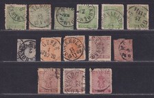 Sweden 1858 Damaged Coat of Arms Stock 14 Stamps SCV $400+ picture