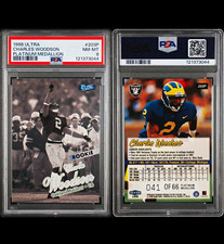 1998 Fleer Ultra Charles Woodson Platinum Medallion #203P PSA 8 RC Raiders /66 picture