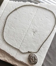 Vintage SARAH COVENTRY Necklace Photo Locket Pendant Polished & Textured picture