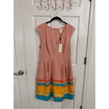 NWT Tracy Reese x Anthropologie Painterly Watercolor Fit Flare Dress 10 picture