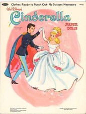 VINTAGE UNCUT 1965 CINDERELLA PAPER DOLLS ~HD LASER REPRODUCTION~NO.1 SELLER picture
