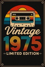 Hi Gloss 1975 50th Birthday Gift Wall Panel Vintage Cassette Tape Themed picture