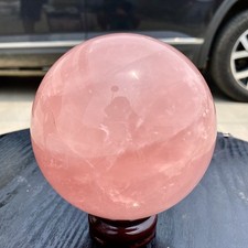 3.82LB Natural Pink Rose Quartz Sphere Crystal Ball Decor Reiki Healing picture