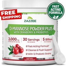 Zazzee D-Mannose Powder Plus, 2000 mg, 30 Servings, Potent & Fast-Acting, Kosher picture