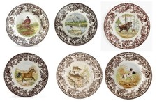 Spode woodland set of 6 X dinner plates- 6  designs land sea air  -----3744----- picture