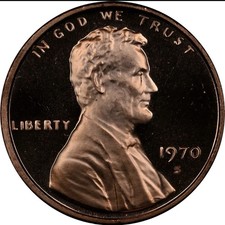 1970-S  Large Date Lincoln Memorial Red Proof Cent/Penny Fast Shipping picture