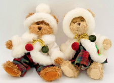 Tri Russ Int'l Winter Holiday Bears LOT OF 2 ADORABLE BEAR CHRISTMAS COUPLE picture