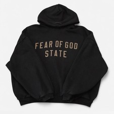 Fear of God State Essentials Black Gold Mens Small Oversized FOG picture