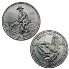 Vintage 1985 Engelhard American Prospector - 1 oz .999 Fine Silver Round picture