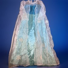 Girls Elsa Frozen Inspired Princess Costume Dress 8-10 Snowflake Handmade Look picture