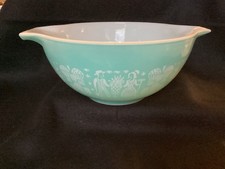 Pyrex Amish Butterprint Turquoise 1.5 Quart Cinderella Mixing Bowl Vintage 1 1/2 picture