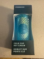 Starbucks Winter 2023 Glacier Blue Studded Cold Cup Keychain NIB  picture